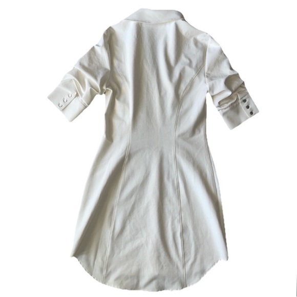 ✨NEW✨Cinq à Sept Elina Gathered Shirtdress Ivory Collared Button Down Dress - Picture 7 of 11